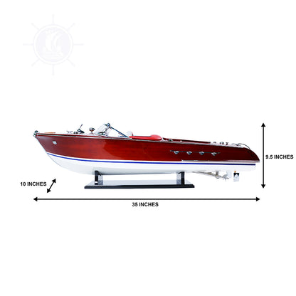 RIVA AQUARAMA MODEL BOAT PAINTED WITH RC MOTOR | Museum-quality | Fully Assembled Wooden Model boats