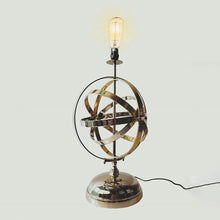 Load image into Gallery viewer, ALUMINUM ARMILLARY TABLE LAMP | scale model aircraft | Miniatures |Vintage arts and crafts for decoration
