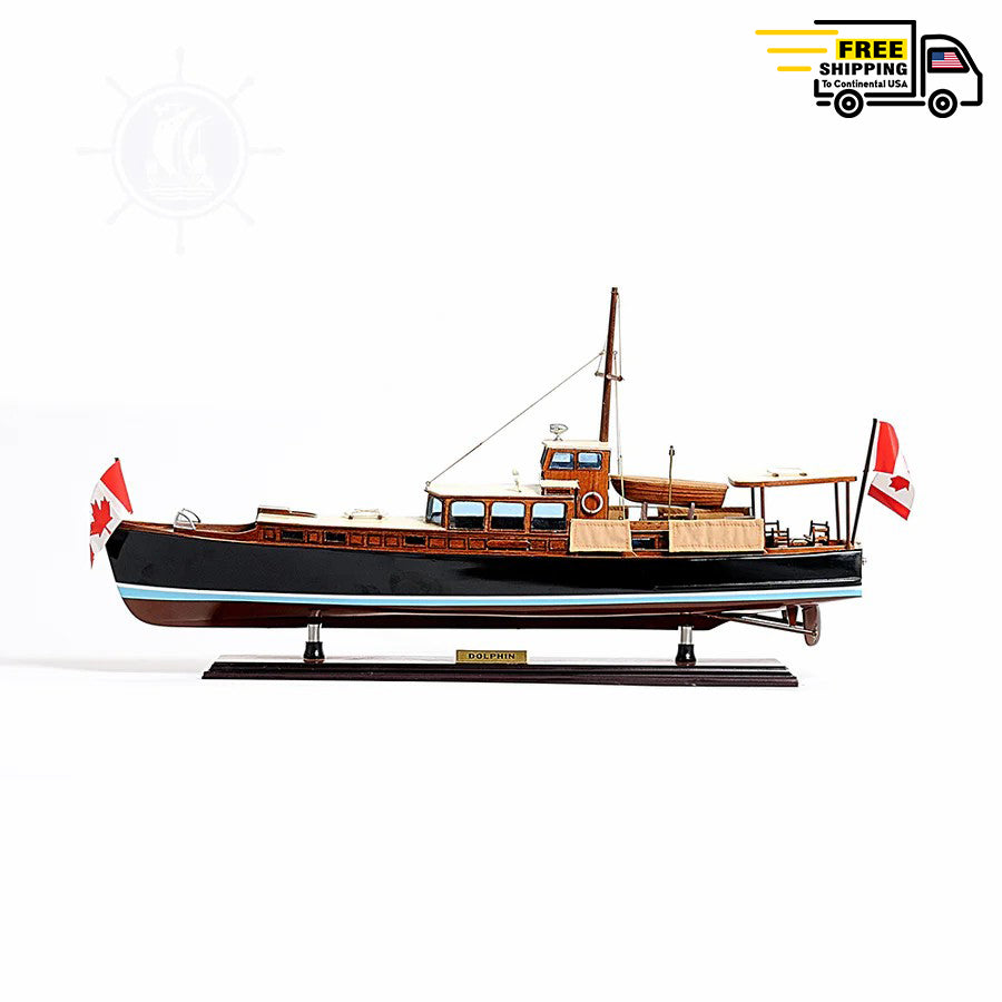 DOLPHIN MODEL BOAT PAINTED | Museum-quality | Fully Assembled Wooden Model boats