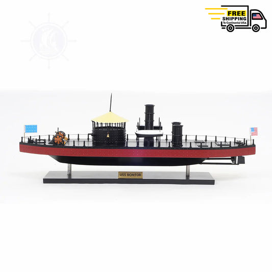 USS MONITOR MODEL BOAT	| Museum-quality | Fully Assembled Wooden Model boats