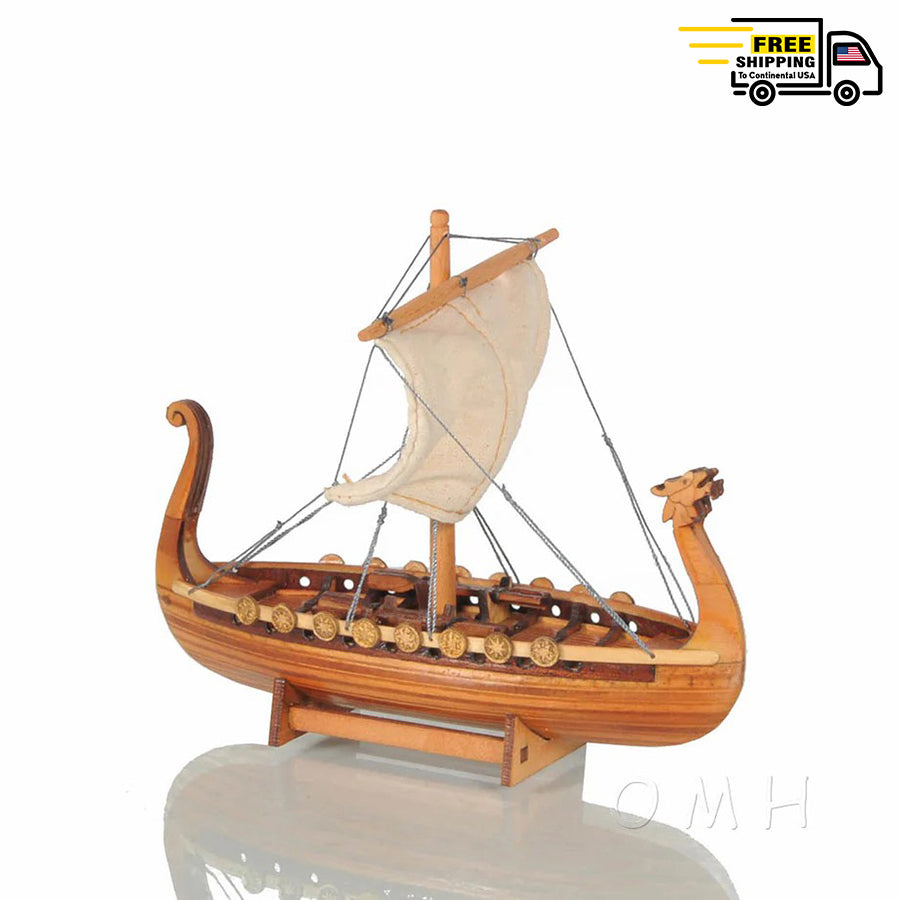 DRAKKAR VIKING MODEL BOAT 6 INCHES | Museum-quality | Fully Assembled Wooden Model boats