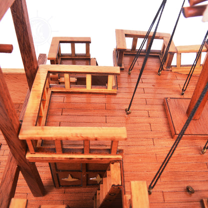 CHINESE JUNK MODEL BOAT NATURAL FINISH | Museum-quality | Fully Assembled Wooden Model boats