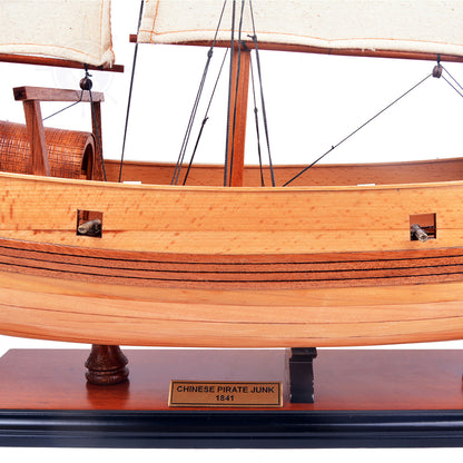 CHINESE JUNK MODEL BOAT NATURAL FINISH | Museum-quality | Fully Assembled Wooden Model boats