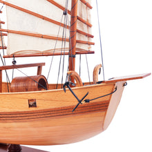 Load image into Gallery viewer, CHINESE JUNK MODEL BOAT NATURAL FINISH | Museum-quality | Fully Assembled Wooden Model boats
