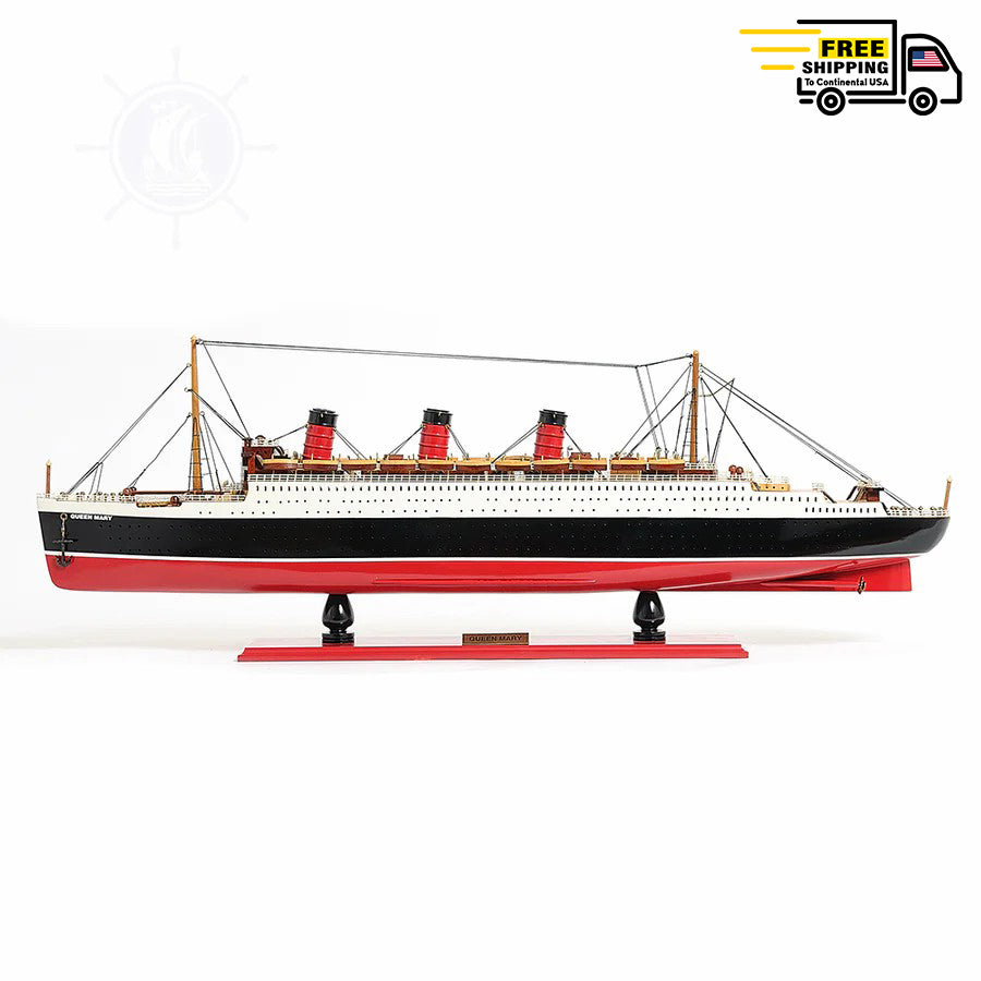 QUEEN MARY CRUISE SHIP MODEL | Museum-quality Cruiser| Fully Assembled Wooden Model Ship