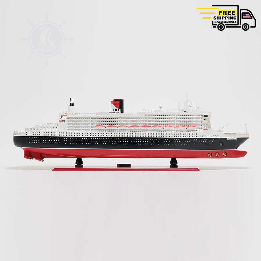 QUEEN MARY II CRUISE SHIP MODEL L | Museum-quality Cruiser| Fully Assembled Wooden Model Ship