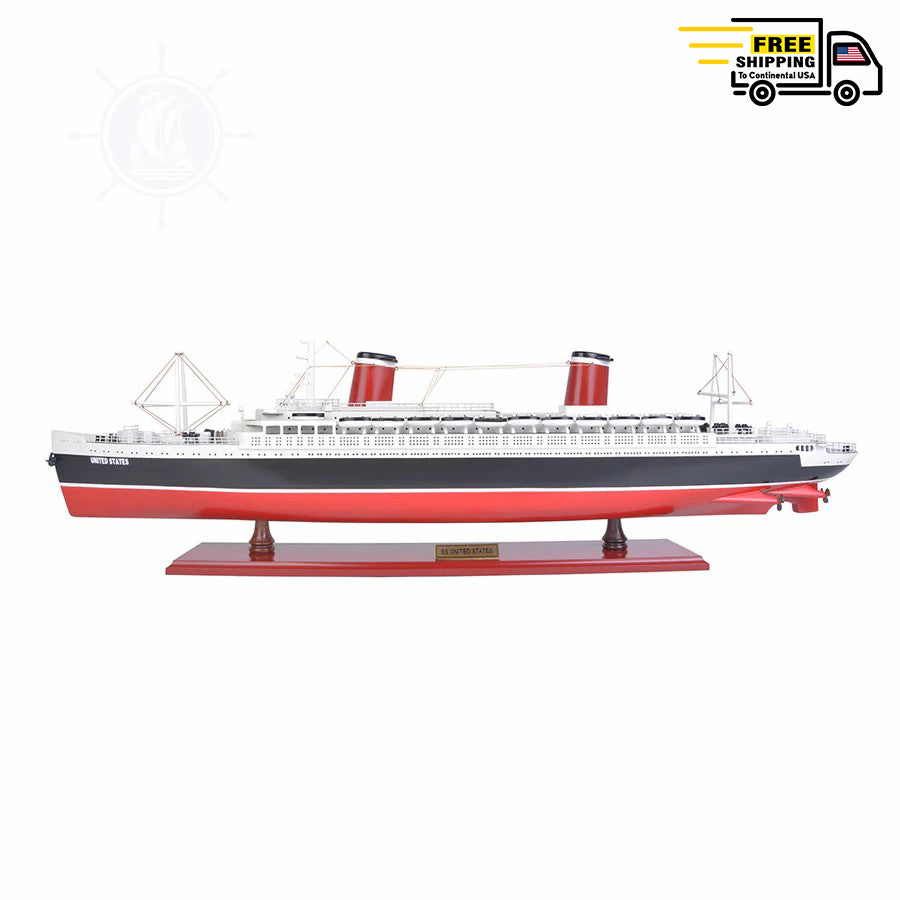 SS UNITED STATES CRUISE SHIP MODEL | Museum-quality Cruiser| Fully Assembled Wooden Model Ship