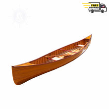 Load image into Gallery viewer, SKEENA CANOE WITH RIBS Mahogany 16&#39; | Wooden Kayak |  Boat | Canoe with Paddles for fishing and water sports
