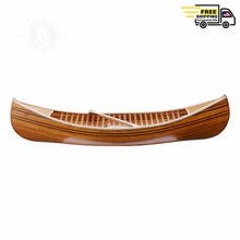 Load image into Gallery viewer, DISPLAY CANOE WITH RIBS WITH MATTE FINISH  6’ | Wooden Kayak |  Boat | Canoe with Paddles for fishing and water sports
