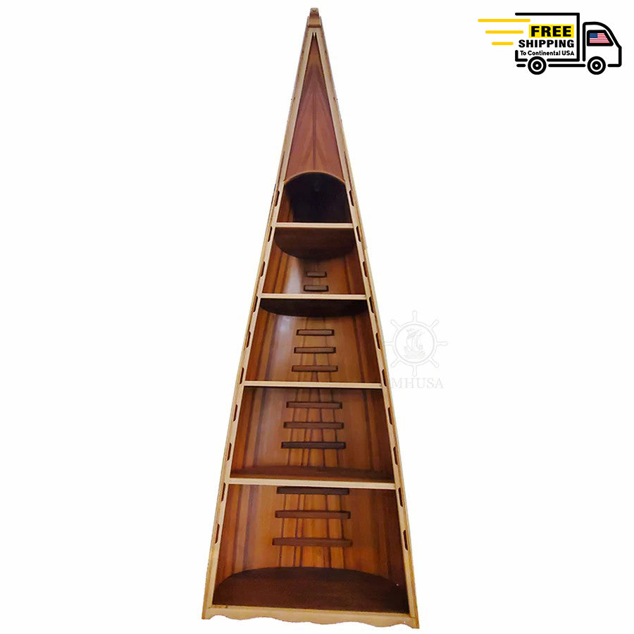 CANOE BOOK SHELF VERSION 2 | Museum-quality | Fully Assembled Wooden Ship Model