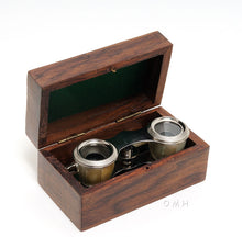 Load image into Gallery viewer, Opera glasses w MOP in wood box | Magnifying power | Vintage arts and crafts for decoration
