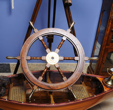 Load image into Gallery viewer, SHIP WHEEL-30 INCHES | Nautical decor | Vintage arts and crafts for decoration
