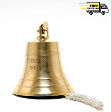 Load image into Gallery viewer, TITANIC SHIP BELL - 8 INCHES | Nautical decor | Vintage arts and crafts for decoration
