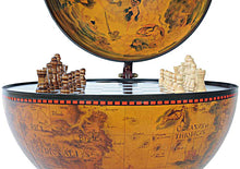 Load image into Gallery viewer, Red Globe 13 inches with Chess Holder | Handcrafted Antique finish | Vintage arts and crafts
