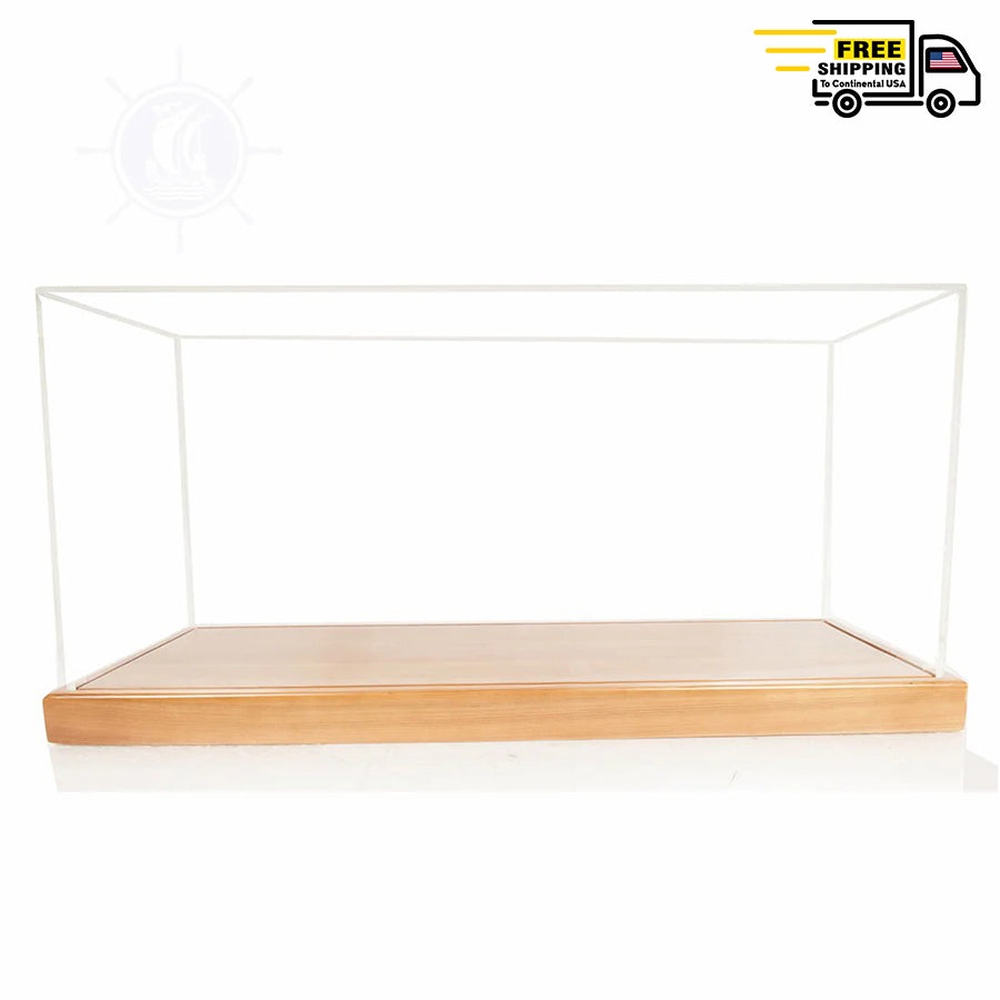 DISPLAY CASE FOR MIDSIZE SPEEDBOAT | HIGH QUALITY| Handcrafted Wooden Display Case for Model Ships