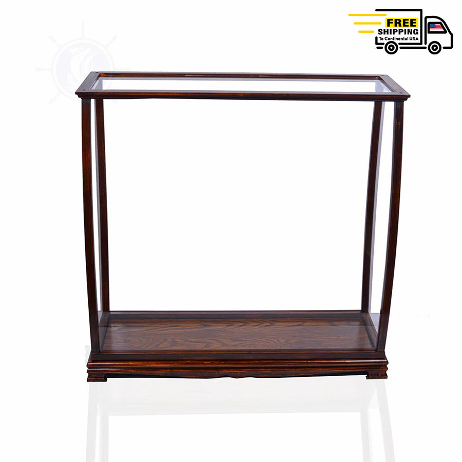 TABLE TOP DISPLAY CASE CLASSIC BROWN | HIGH QUALITY| Handcrafted Wooden Display Case for Model Ships
