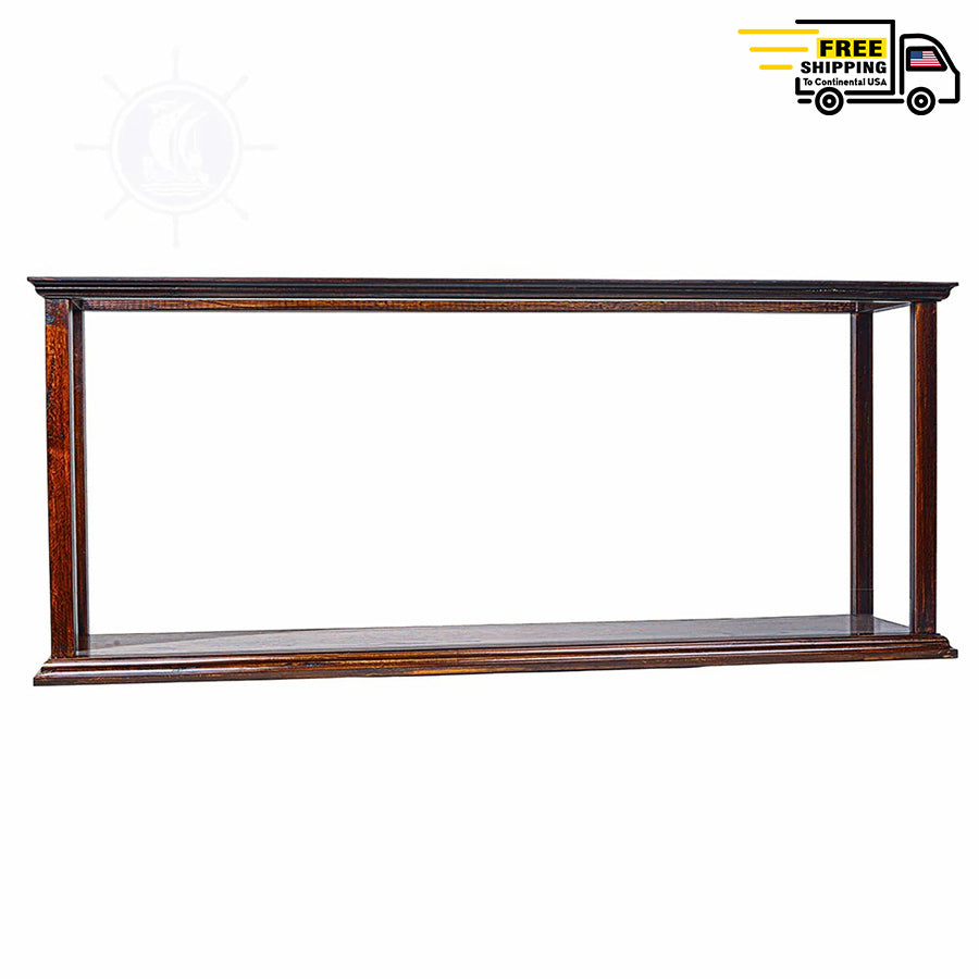 DISPLAY CASE FOR CRUISE LINER MIDSIZE CLASSIC BROWN | HIGH QUALITY| Handcrafted Wooden Display Case for Model Ships