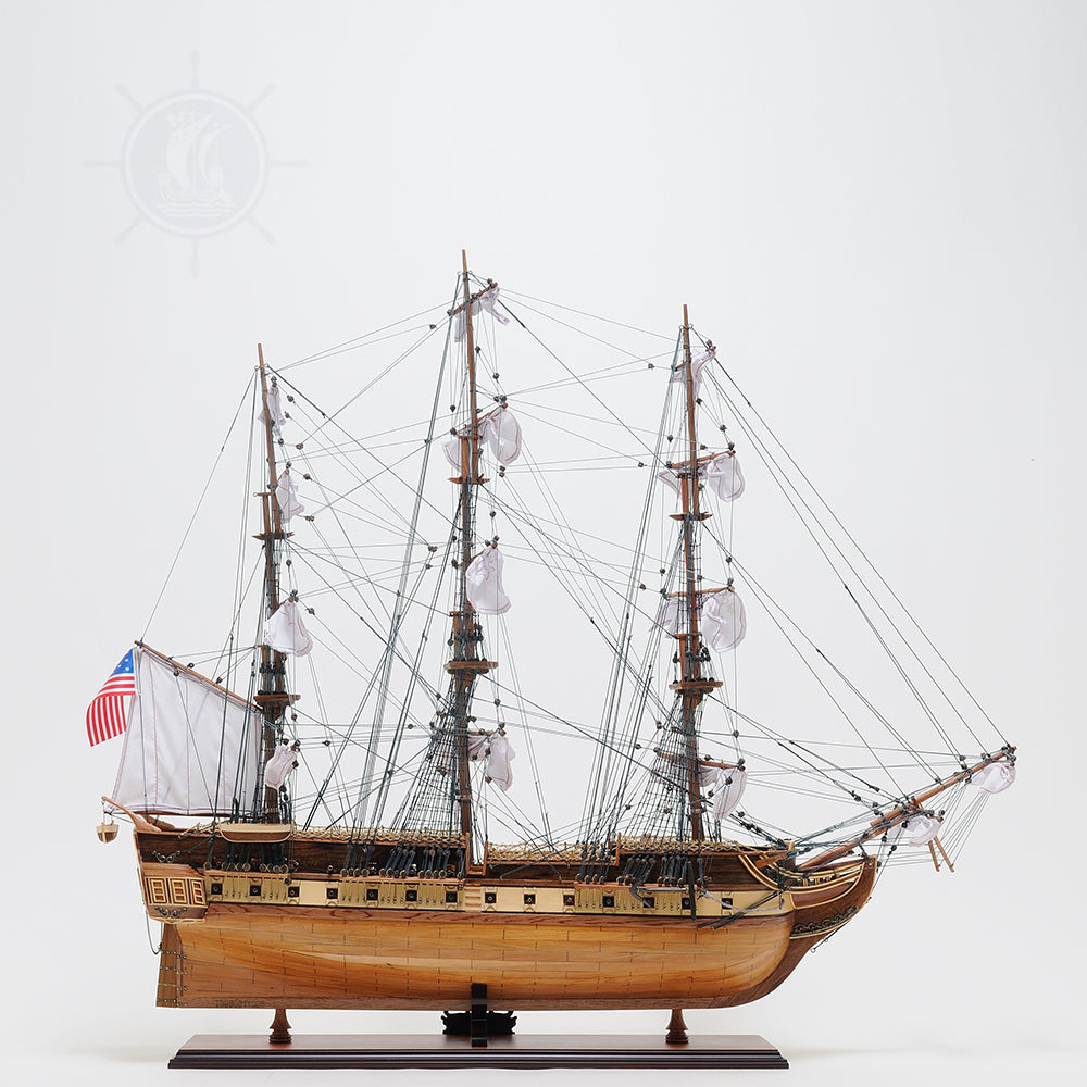 USS CONSTITUTION MODEL SHIP LARGE WITH FLOOR DISPLAY CASE | Museum-quality | Fully Assembled Wooden Ship Models