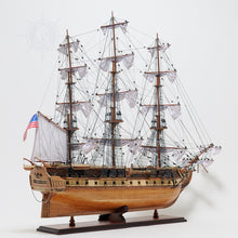 Load image into Gallery viewer, USS CONSTITUTION MODEL SHIP LARGE WITH FLOOR DISPLAY CASE | Museum-quality | Fully Assembled Wooden Ship Models

