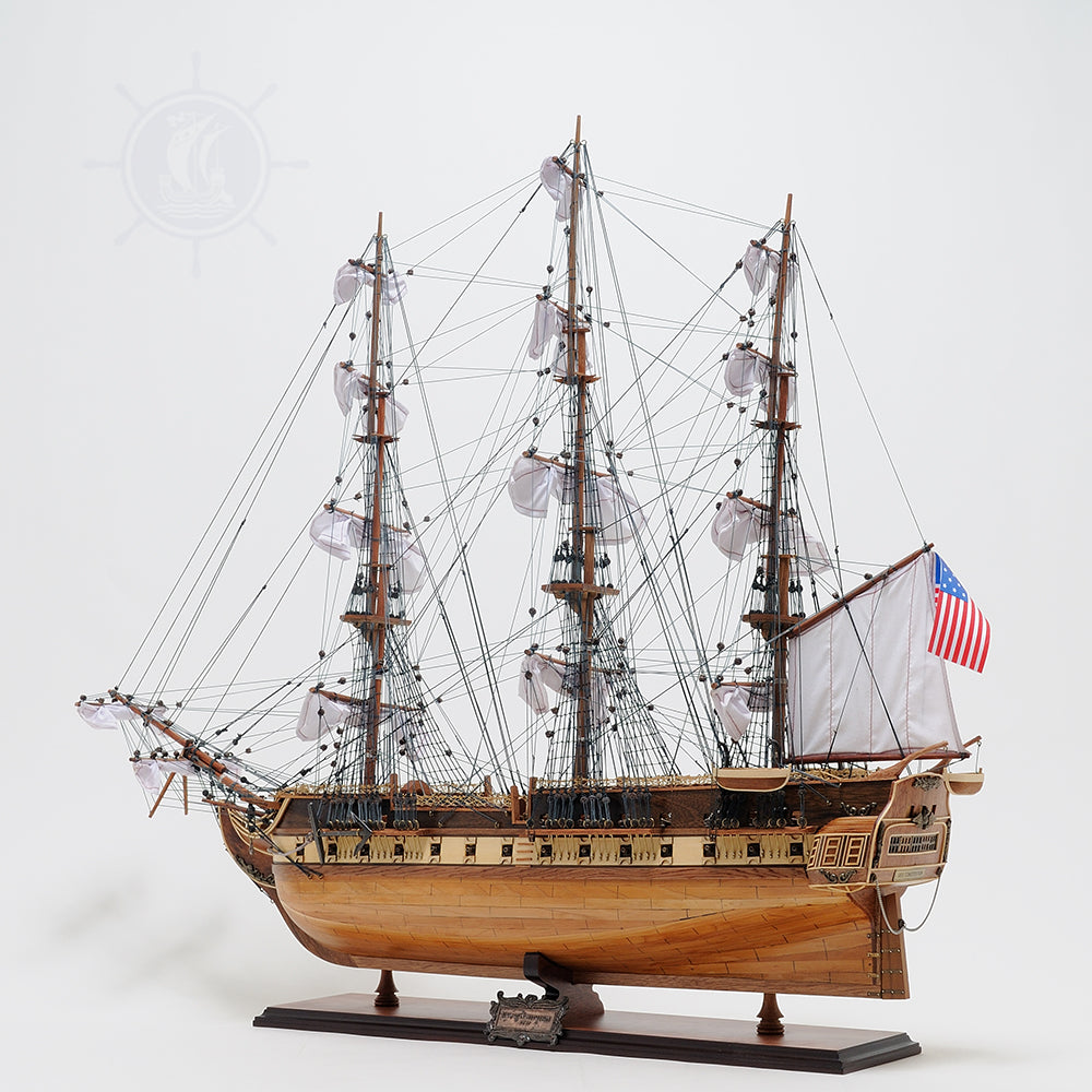 USS CONSTITUTION MODEL SHIP LARGE WITH FLOOR DISPLAY CASE | Museum-quality | Fully Assembled Wooden Ship Models