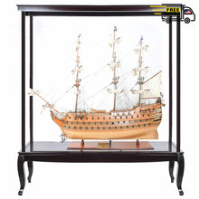 Load image into Gallery viewer, HMS VICTORY MODEL SHIP 56L WITH DISPLAY CASE XL NO GLASS | Museum-quality | Fully Assembled Wooden Ship Models
