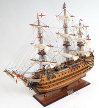 Load image into Gallery viewer, HMS VICTORY MODEL SHIP MIDSIZE WITH DISPLAY CASE | Museum-quality | Fully Assembled Wooden Ship Models
