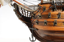 Load image into Gallery viewer, HMS VICTORY MODEL SHIP MIDSIZE WITH DISPLAY CASE | Museum-quality | Fully Assembled Wooden Ship Models
