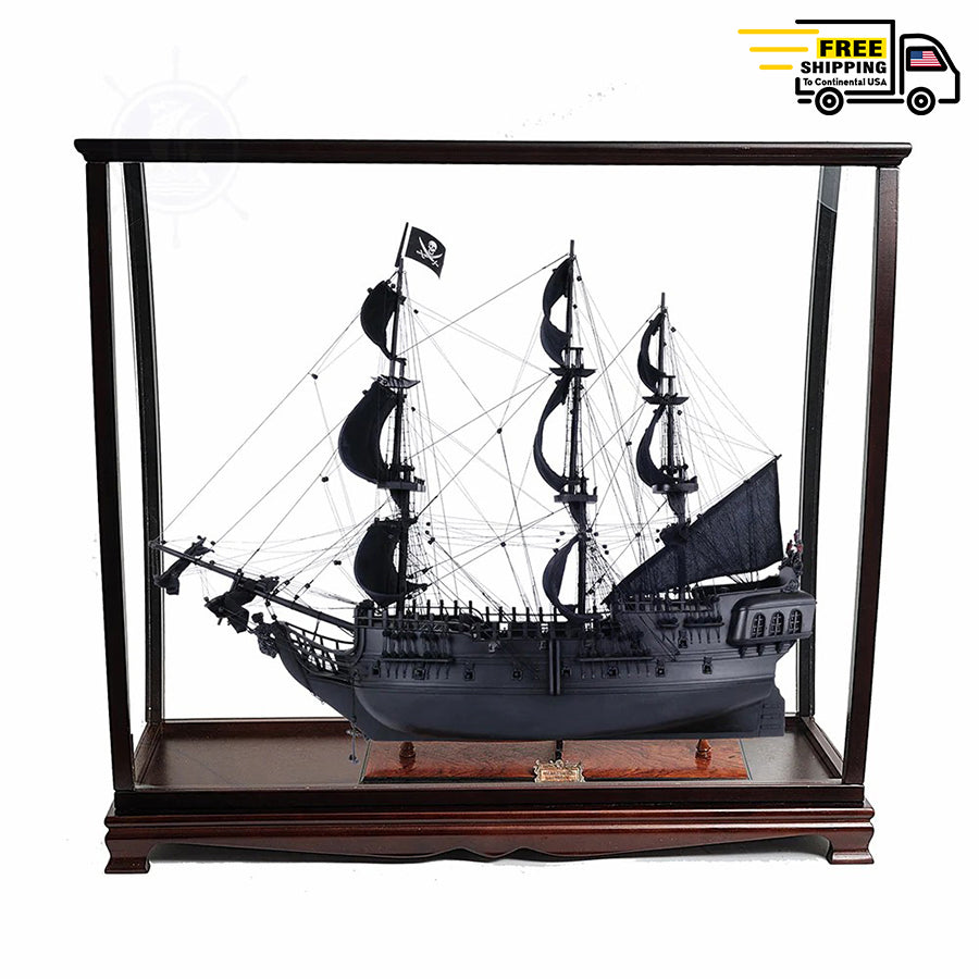 BLACK PEARL PIRATE SHIP MODEL SHIP MIDSIZE WITH DISPLAY CASE | Museum-quality | Fully Assembled Wooden Ship Models