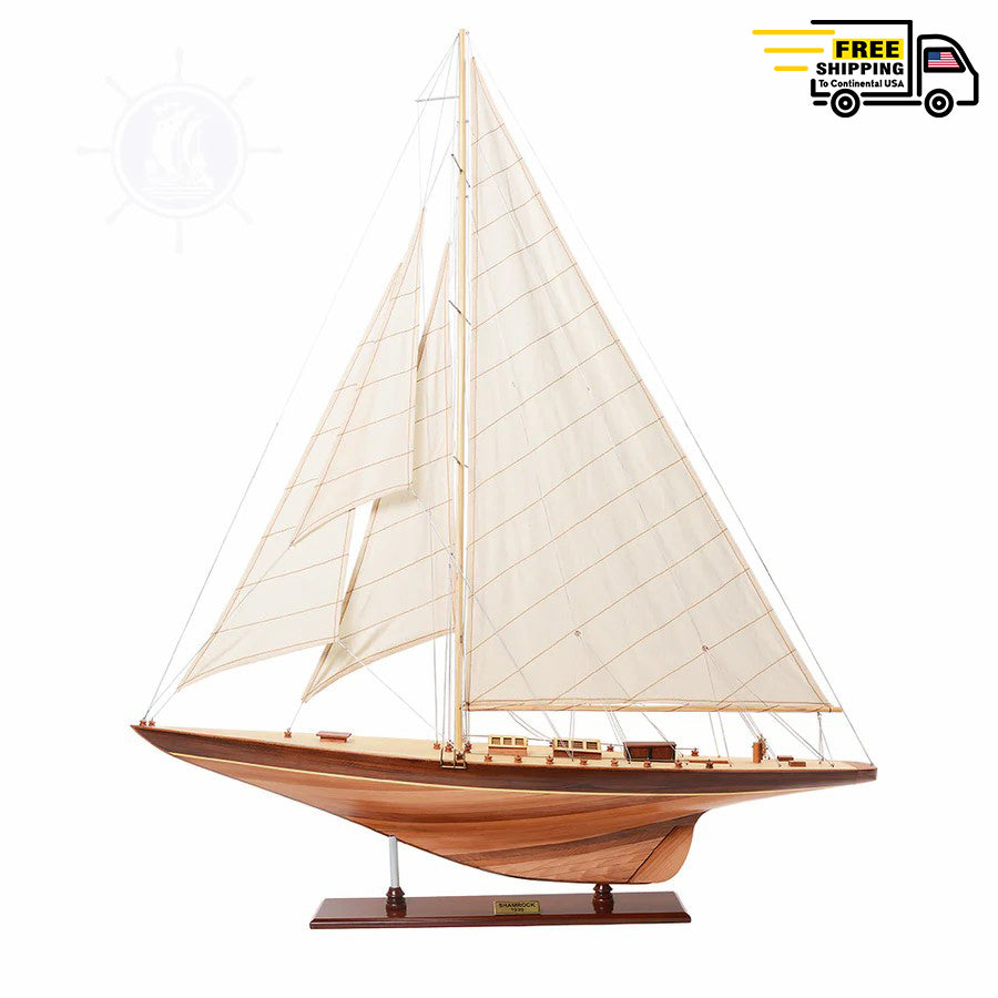 SHAMROCK YACHT L Model Yacht | Museum-quality | Partially Assembled Wooden Ship Model