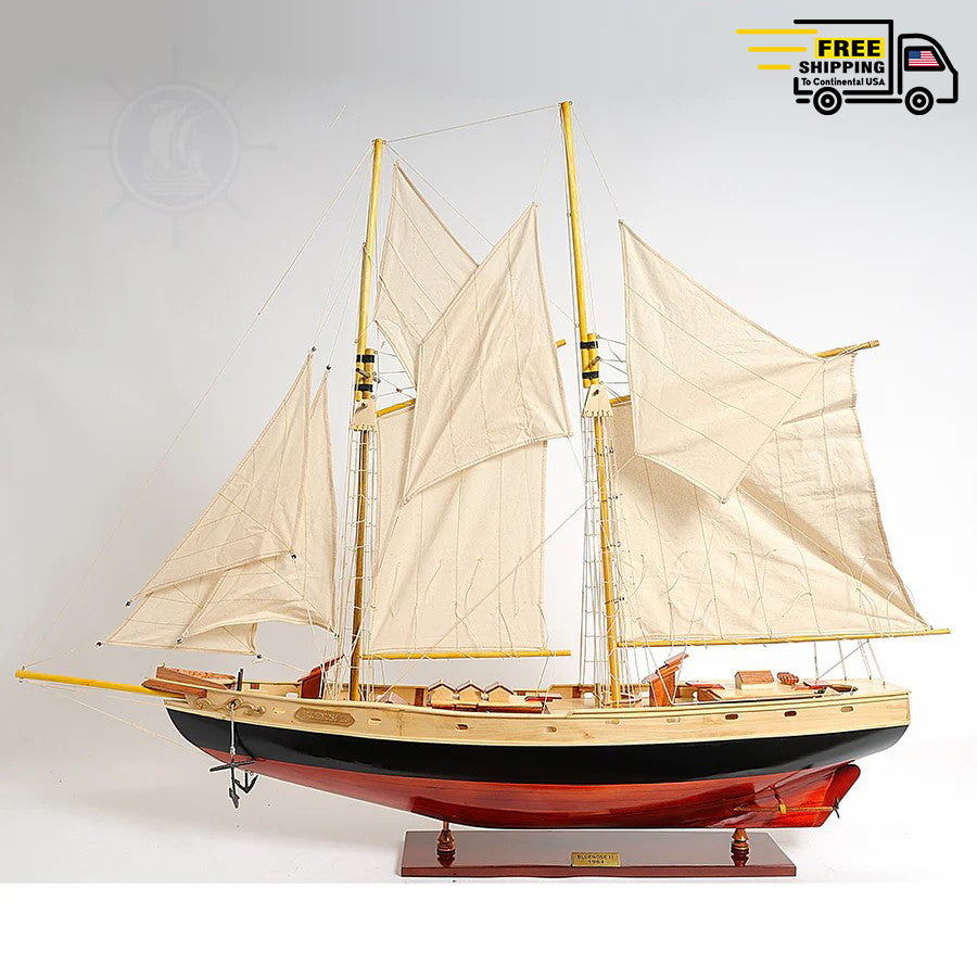 BLUENOSE II PAINTED L Model Yacht | Museum-quality | Partially Assembled Wooden Ship Model