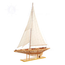Load image into Gallery viewer, SHAMROCK OPEN HULL Model Yacht | Museum-quality | Partially Assembled Wooden Ship Model
